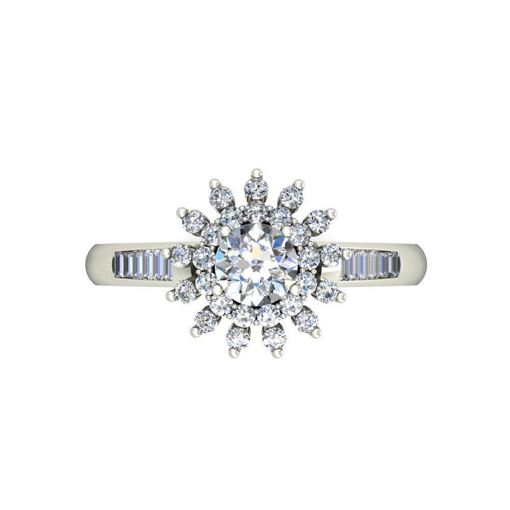 Solitaire Engagement Wedding Ring 3D print model_4