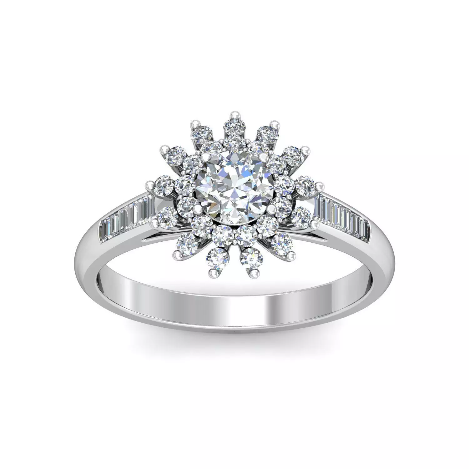 Solitaire Engagement Wedding Ring 3D print model_0