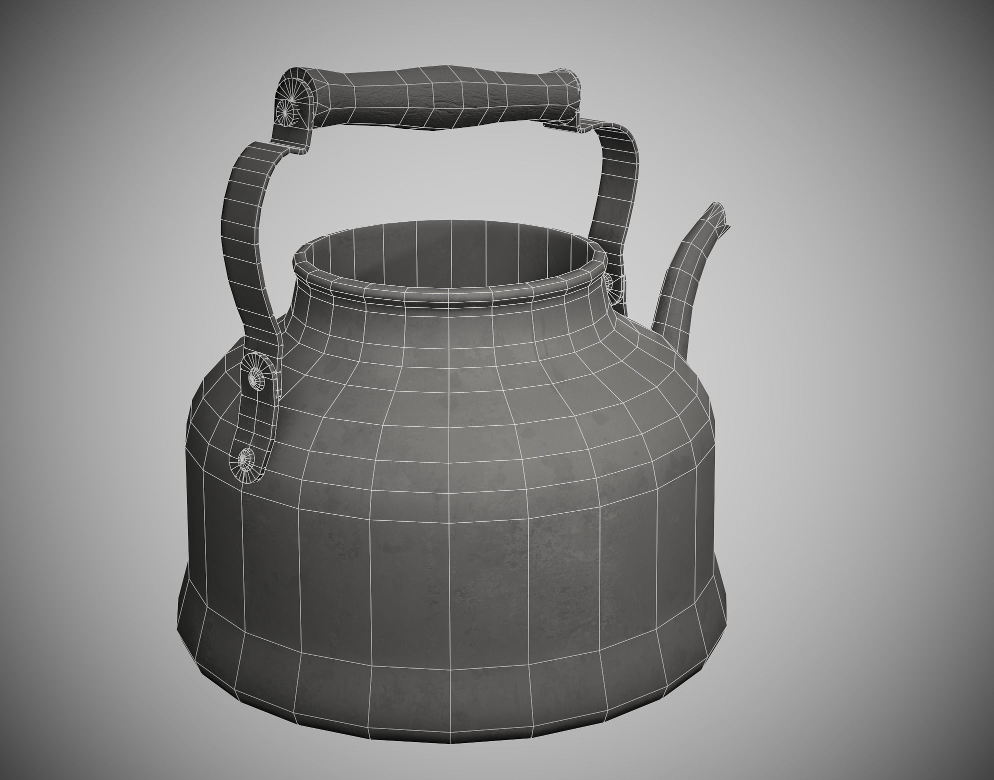 Old enamel dirty teapot da1 Low-poly 3D model_11