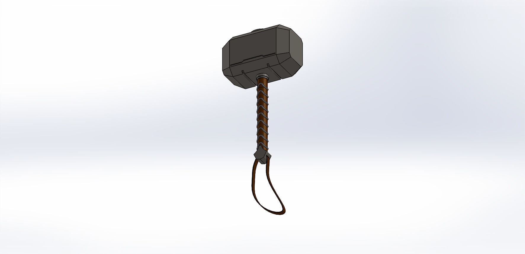 THOR Hammer Mjolnir Low-poly 3D model_8