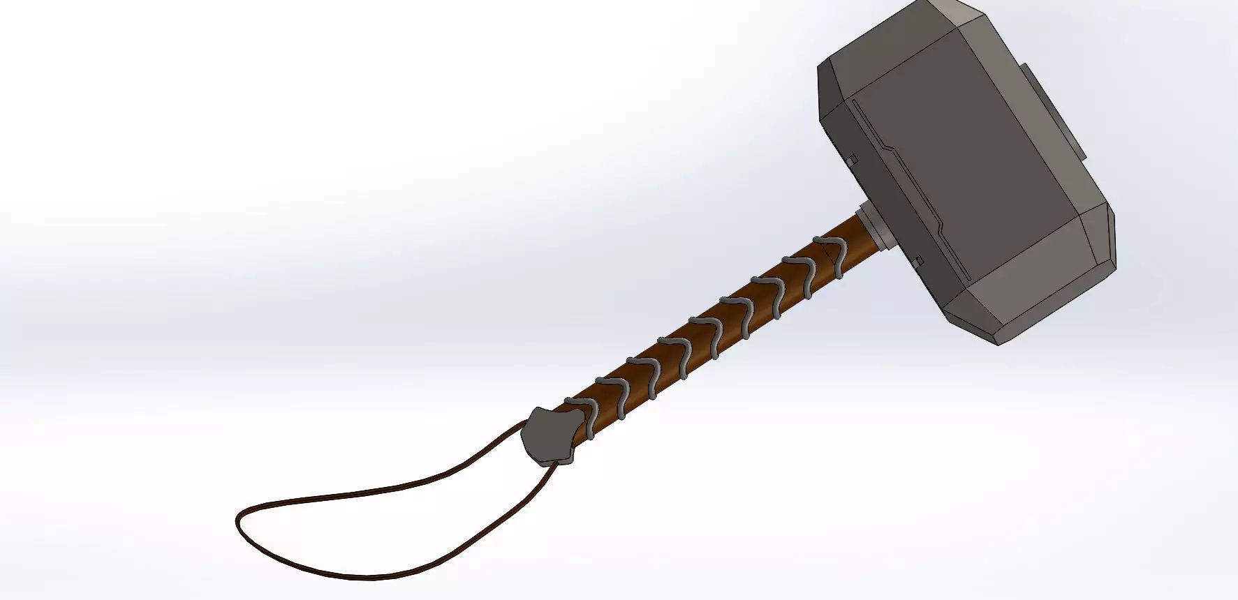 THOR Hammer Mjolnir Low-poly 3D model_0