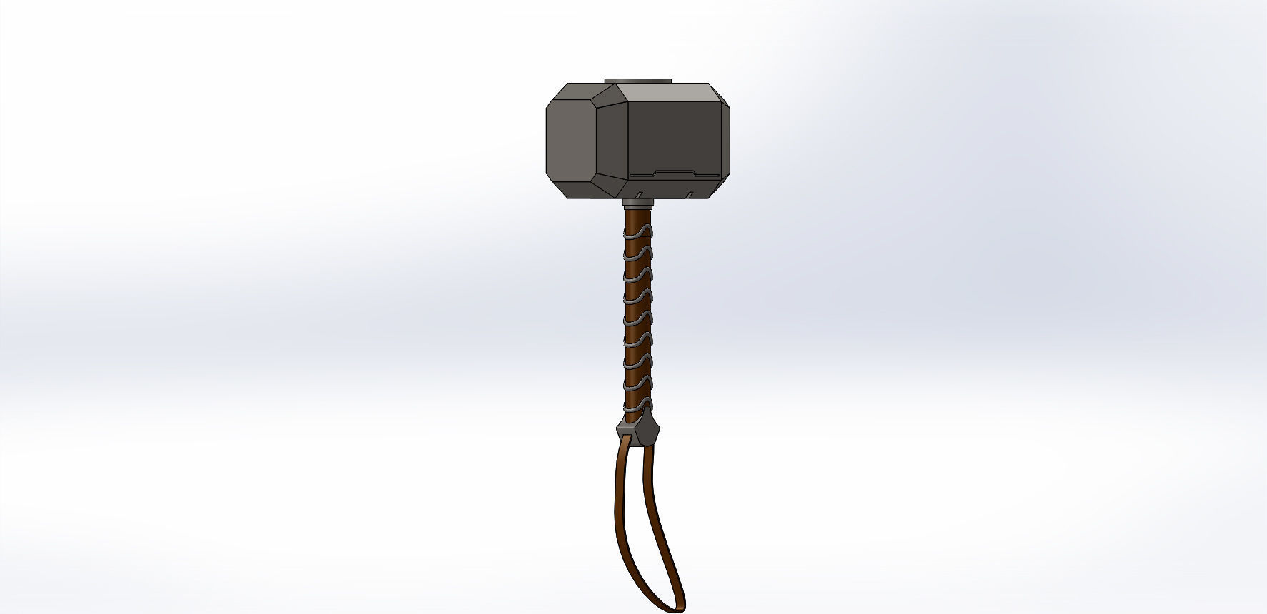 THOR Hammer Mjolnir Low-poly 3D model_7