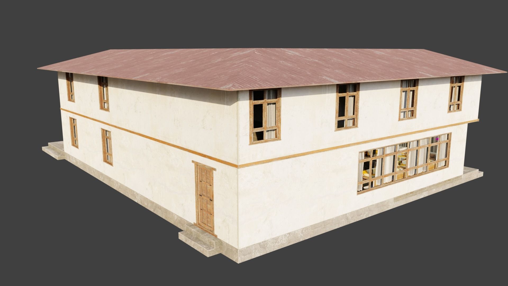 Mountain Lodge Low-poly 3D model_9