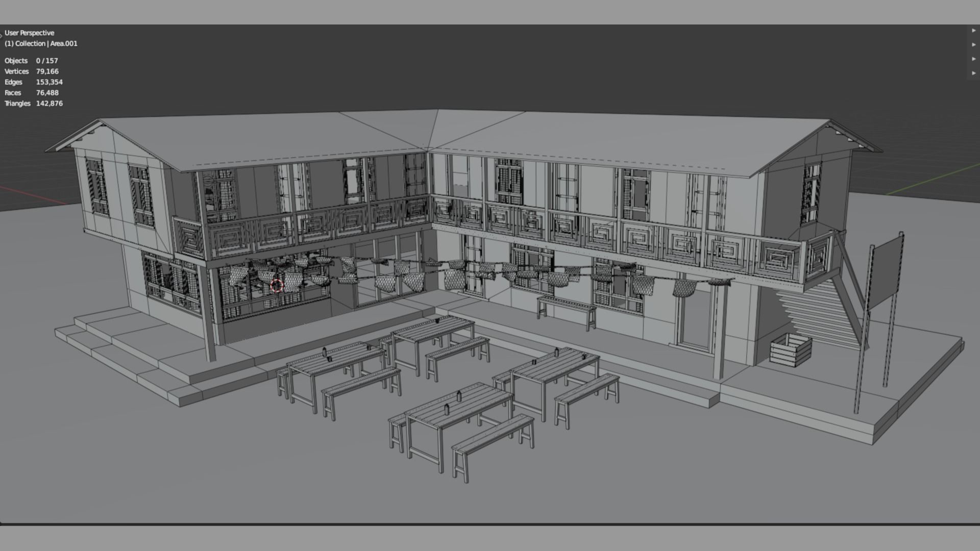 Mountain Lodge Low-poly 3D model_12