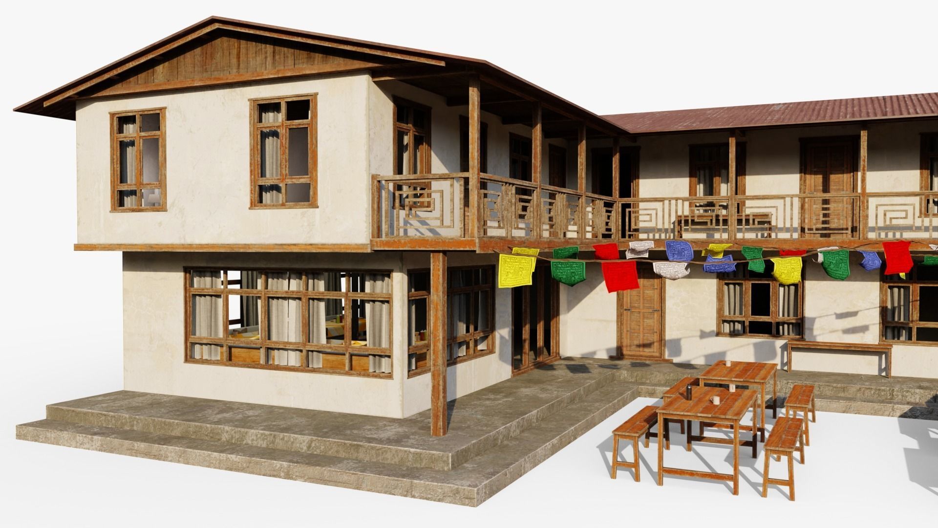 Mountain Lodge Low-poly 3D model_2