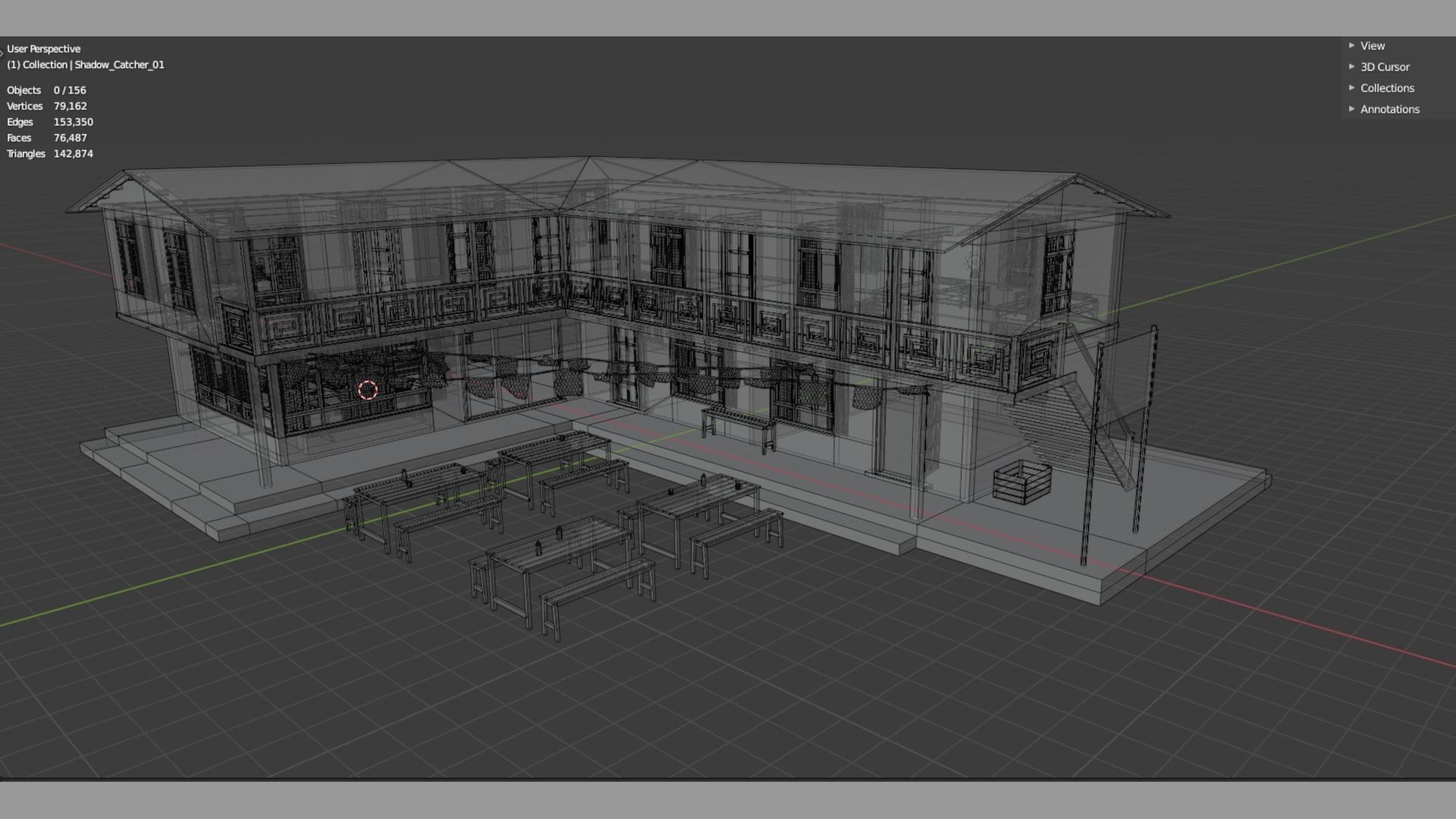 Mountain Lodge Low-poly 3D model_13