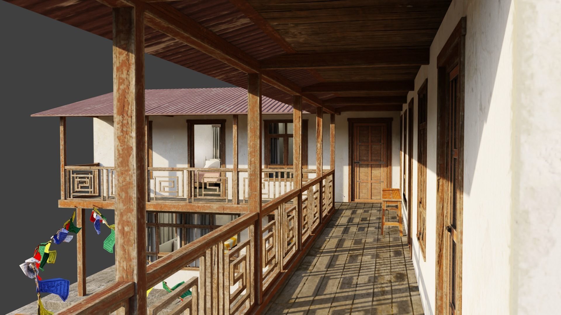 Mountain Lodge Low-poly 3D model_3