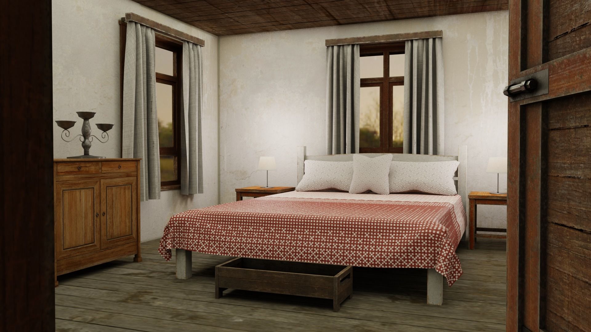 Mountain Lodge Low-poly 3D model_5