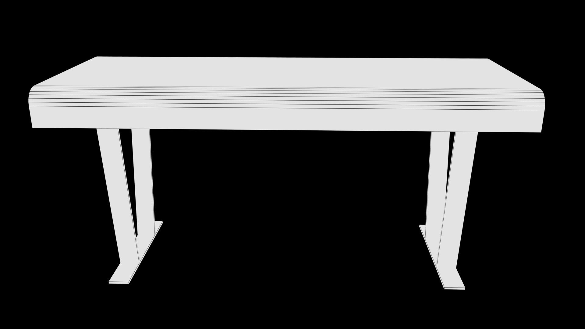 table modern desk Low-poly 3D model_5