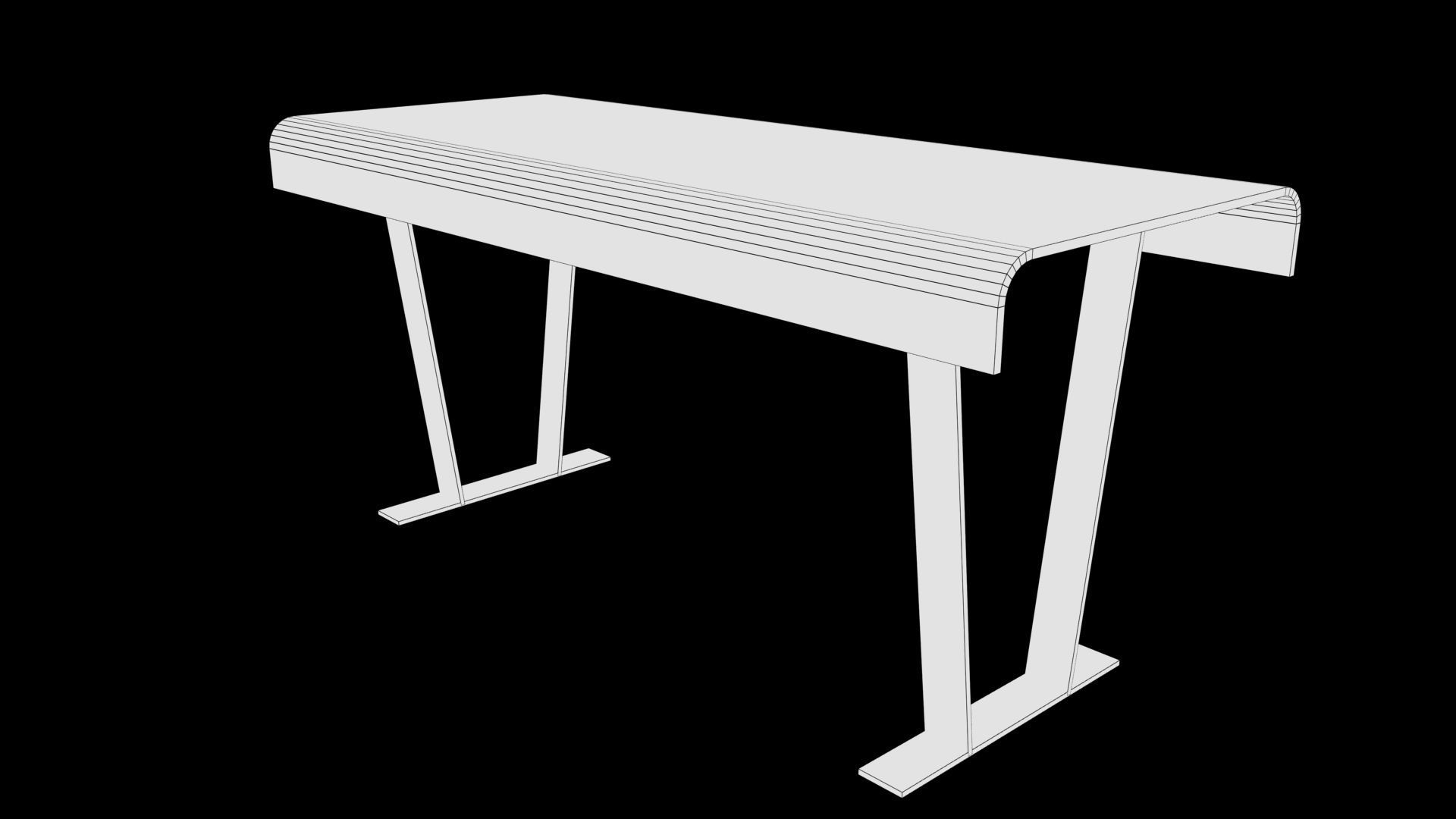 table modern desk Low-poly 3D model_6