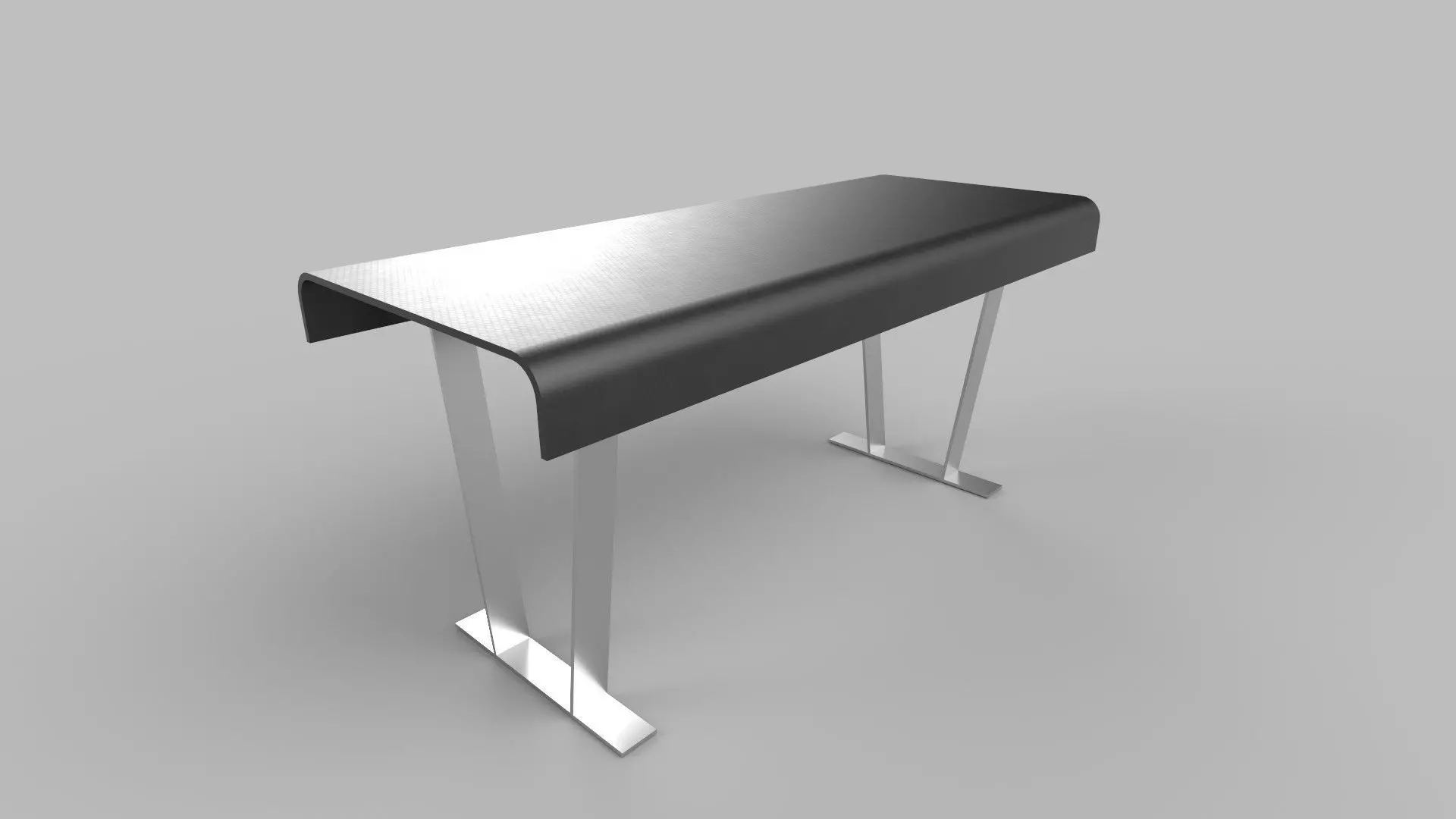 table modern desk Low-poly 3D model_0