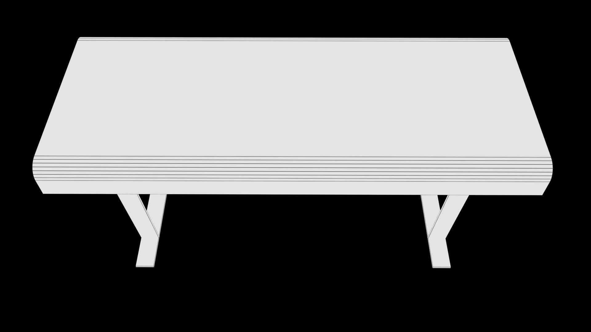 table modern desk Low-poly 3D model_8
