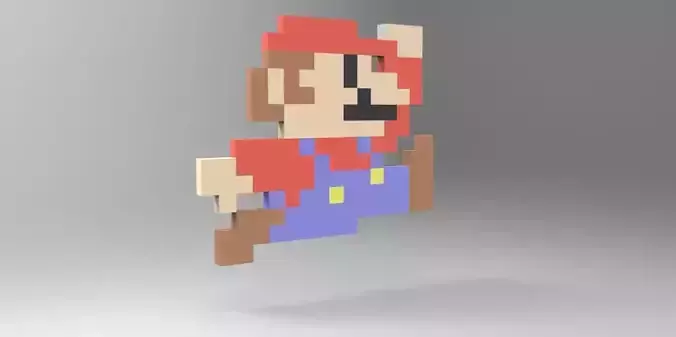 8 Bit Mario Bros Free 3D model