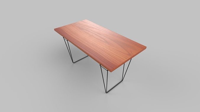 table eames console Low-poly 3D model 4