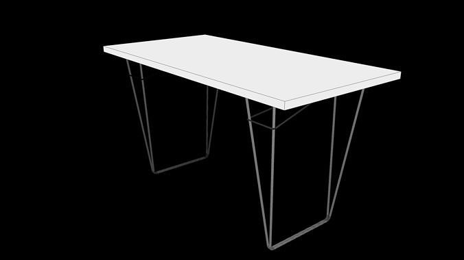 table eames console Low-poly 3D model 7