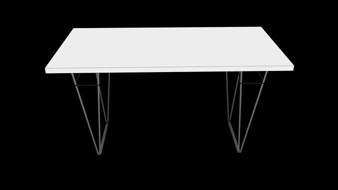table eames console Low-poly 3D model 6