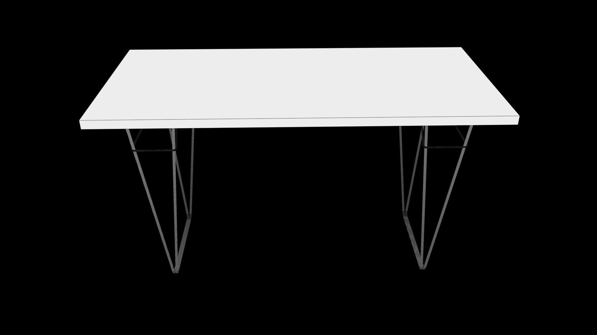 table eames console Low-poly 3D model_5