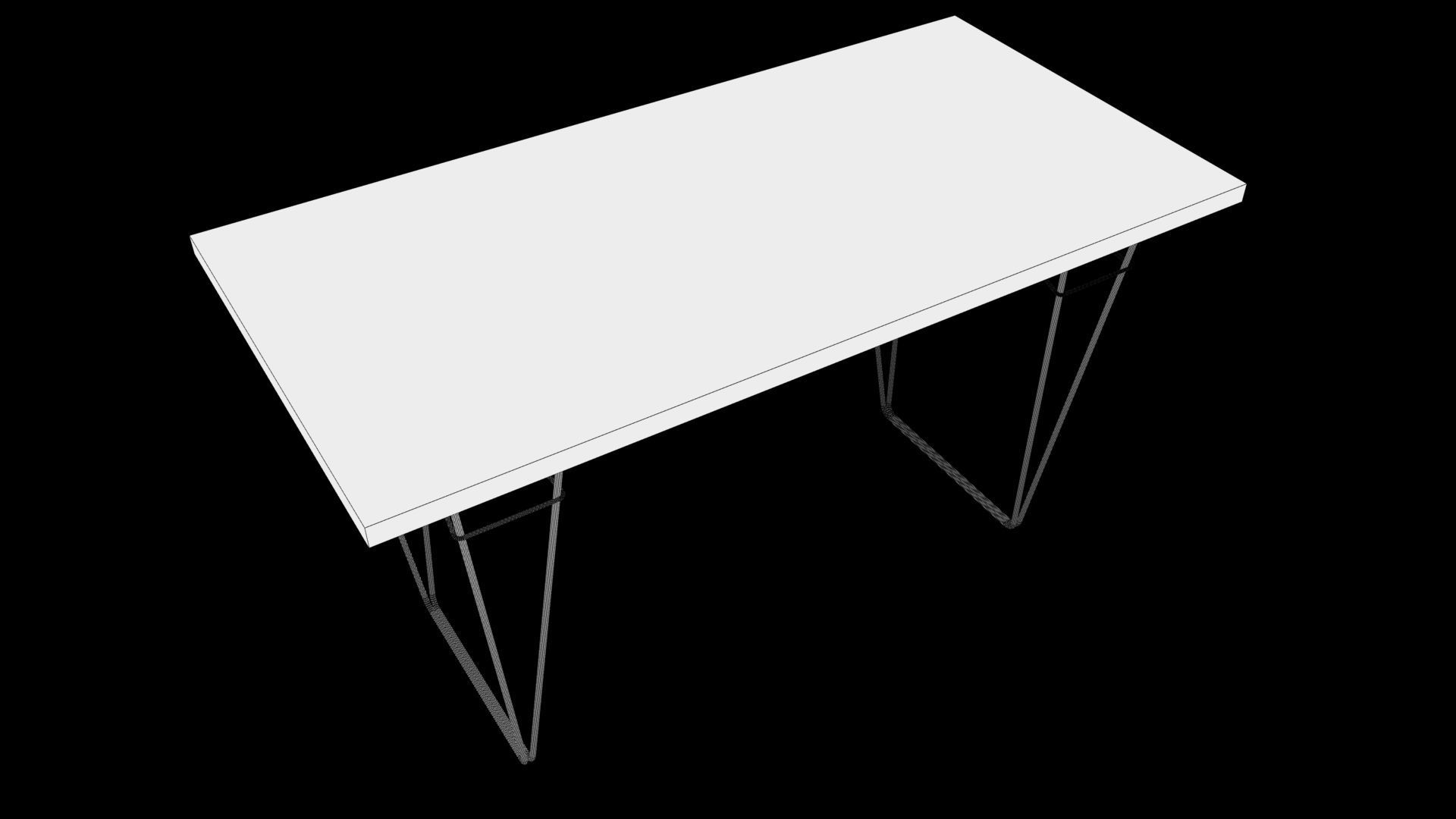 table eames console Low-poly 3D model_8