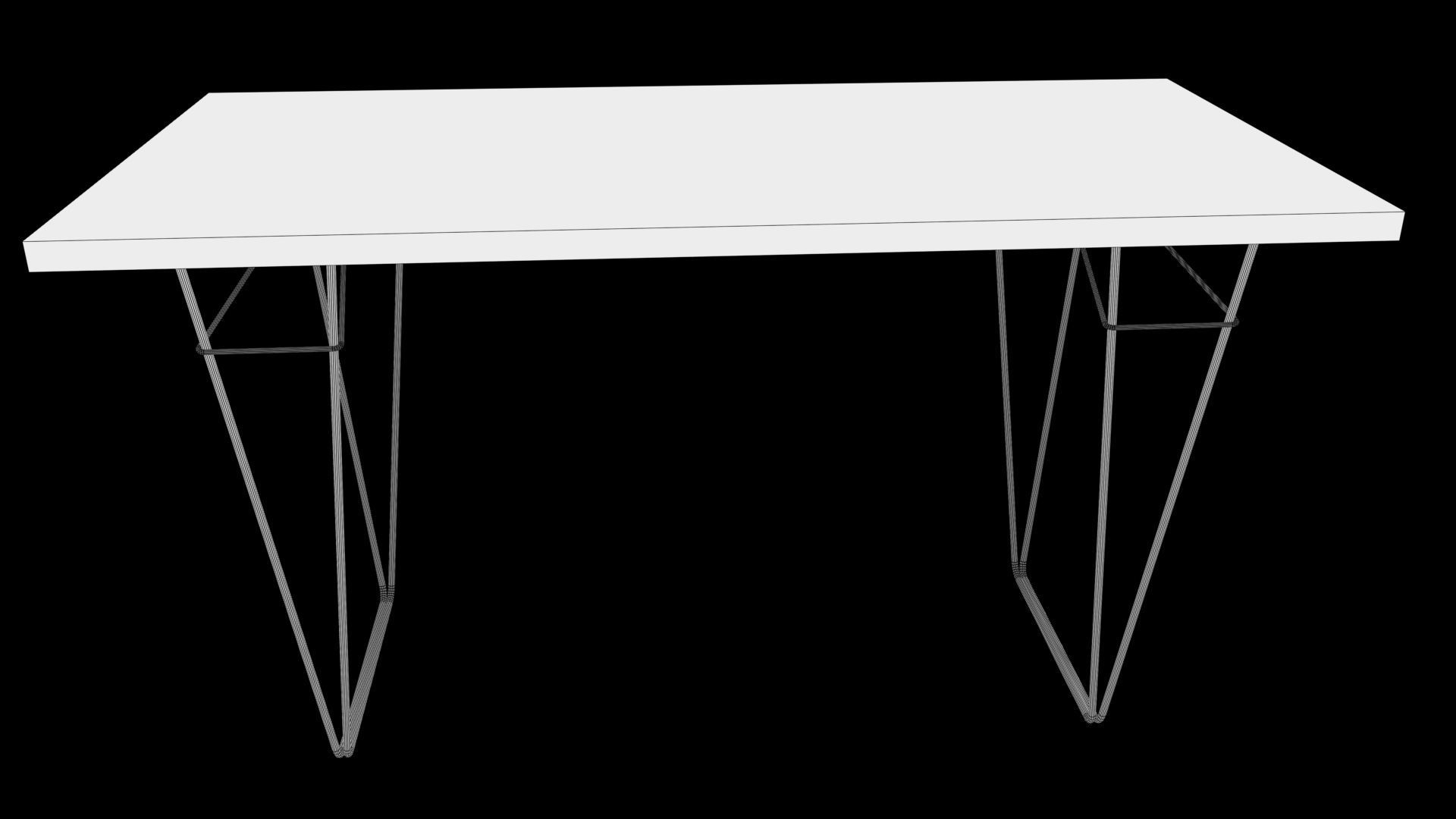 table eames console Low-poly 3D model_9