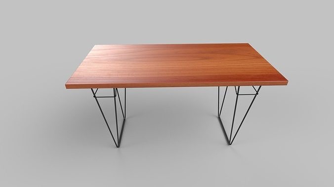 table eames console Low-poly 3D model 2