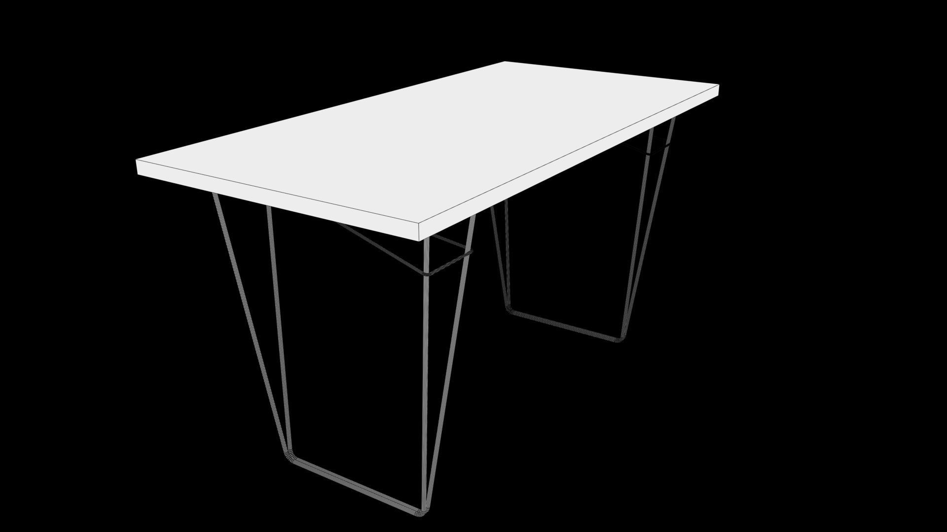 table eames console Low-poly 3D model_7