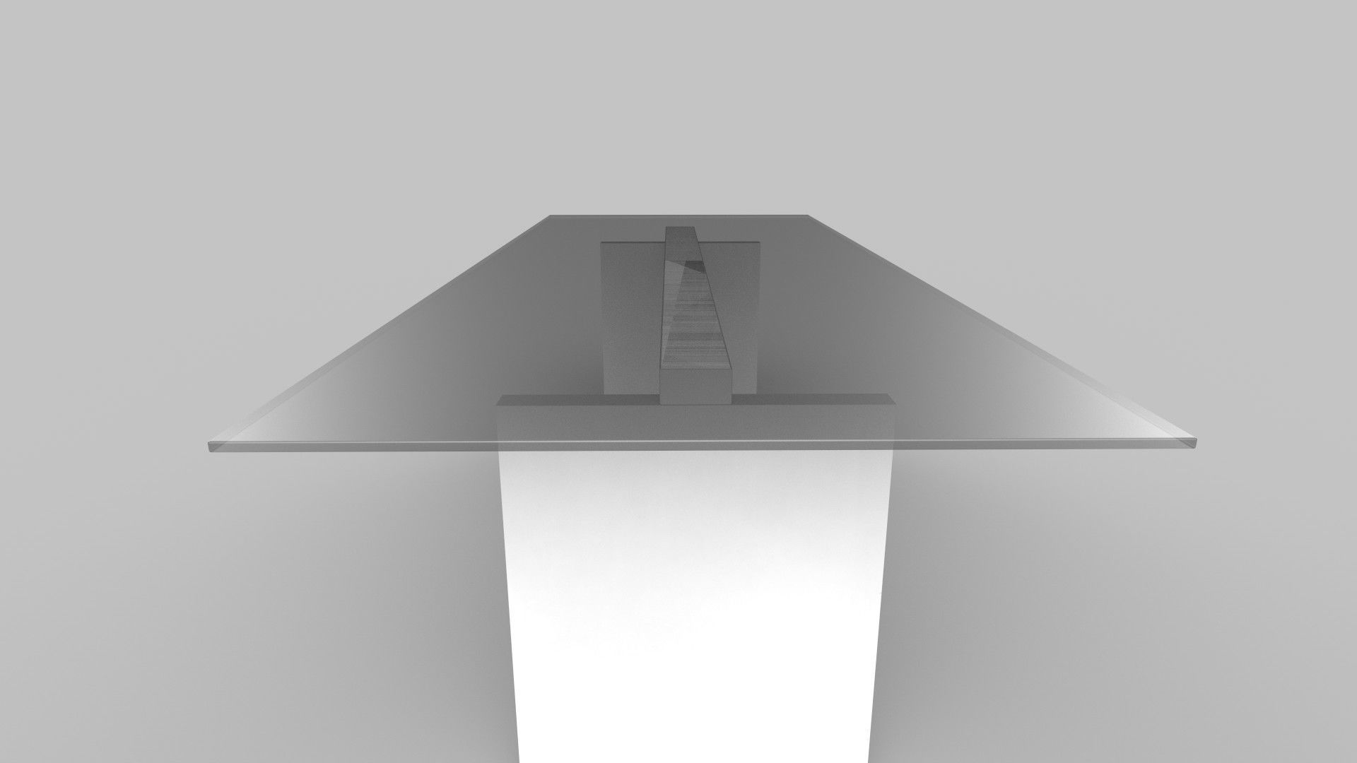 table glass and steel console Low-poly 3D model_4