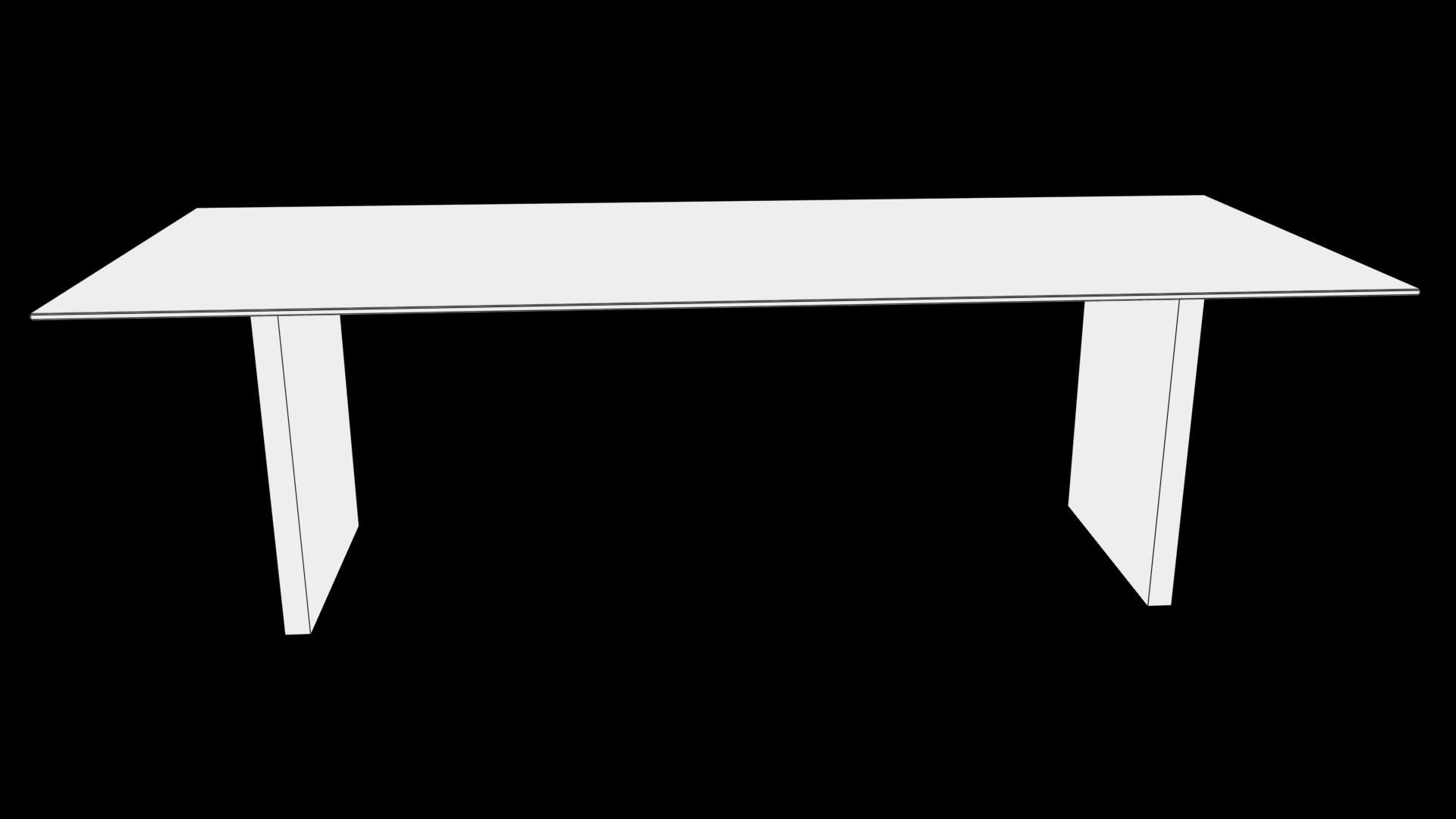 table glass and steel console Low-poly 3D model_5