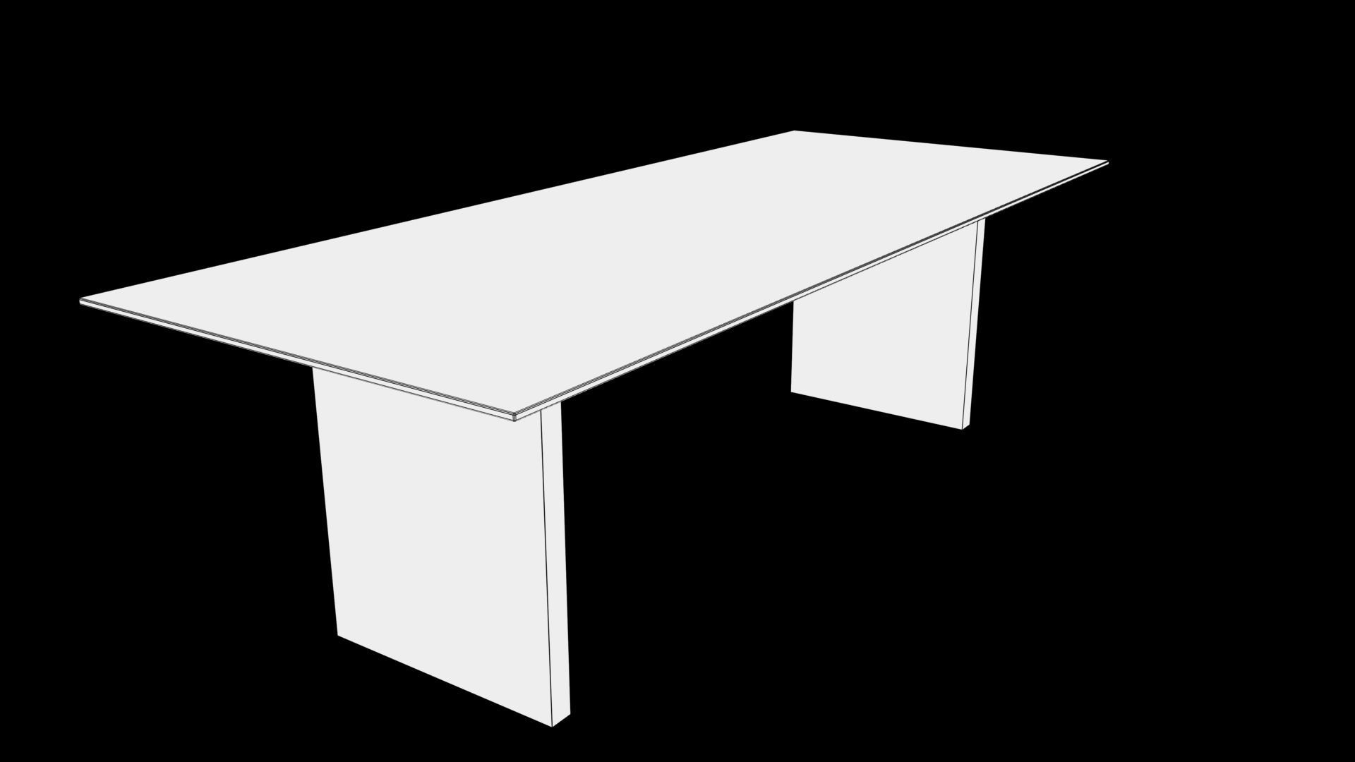 table glass and steel console Low-poly 3D model_6
