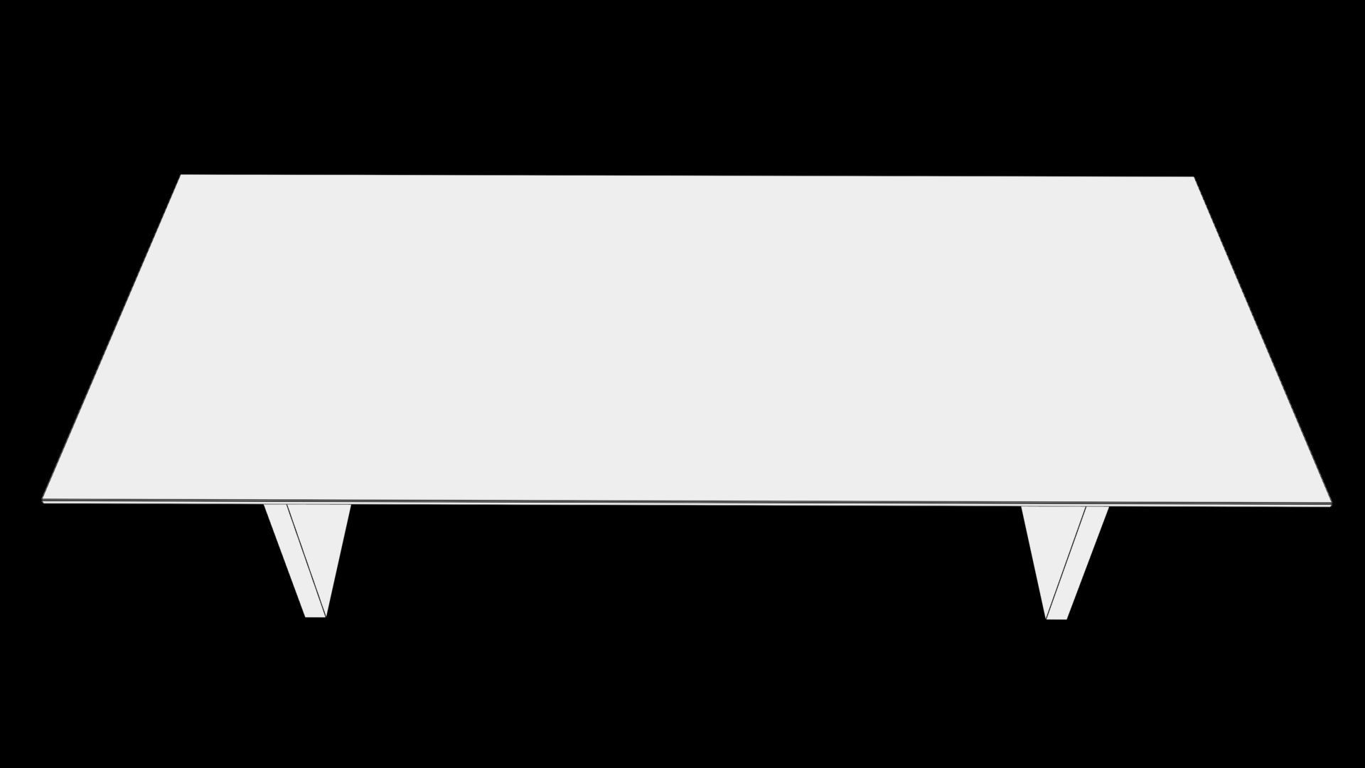 table glass and steel console Low-poly 3D model_8