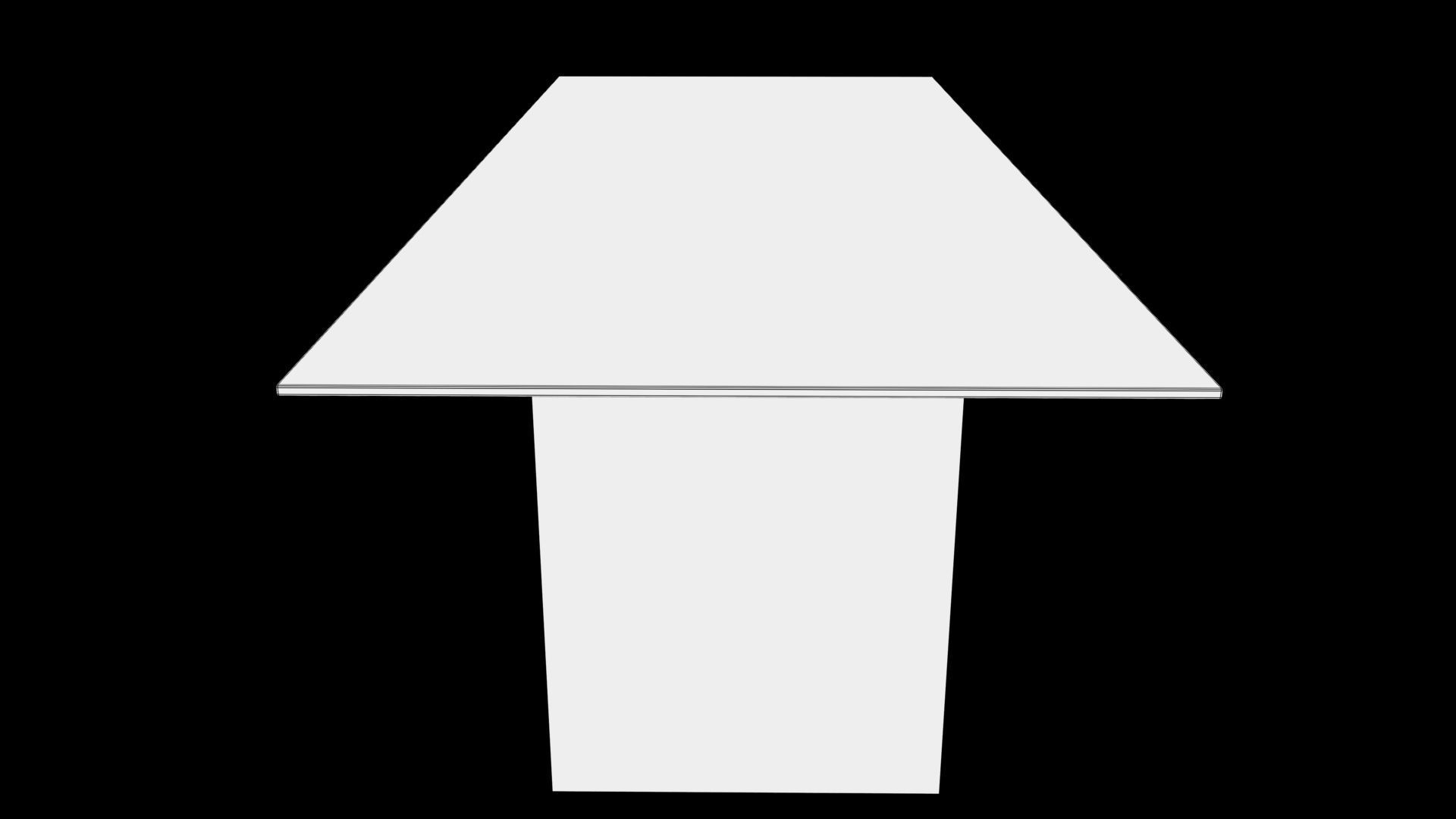 table glass and steel console Low-poly 3D model_9