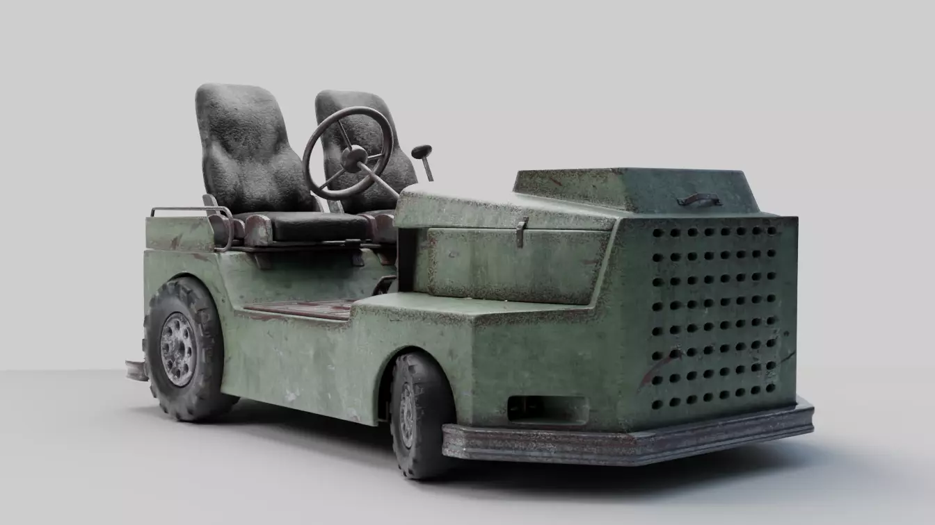 Roofless sparsely-rusty tug Low-poly 3D model_0