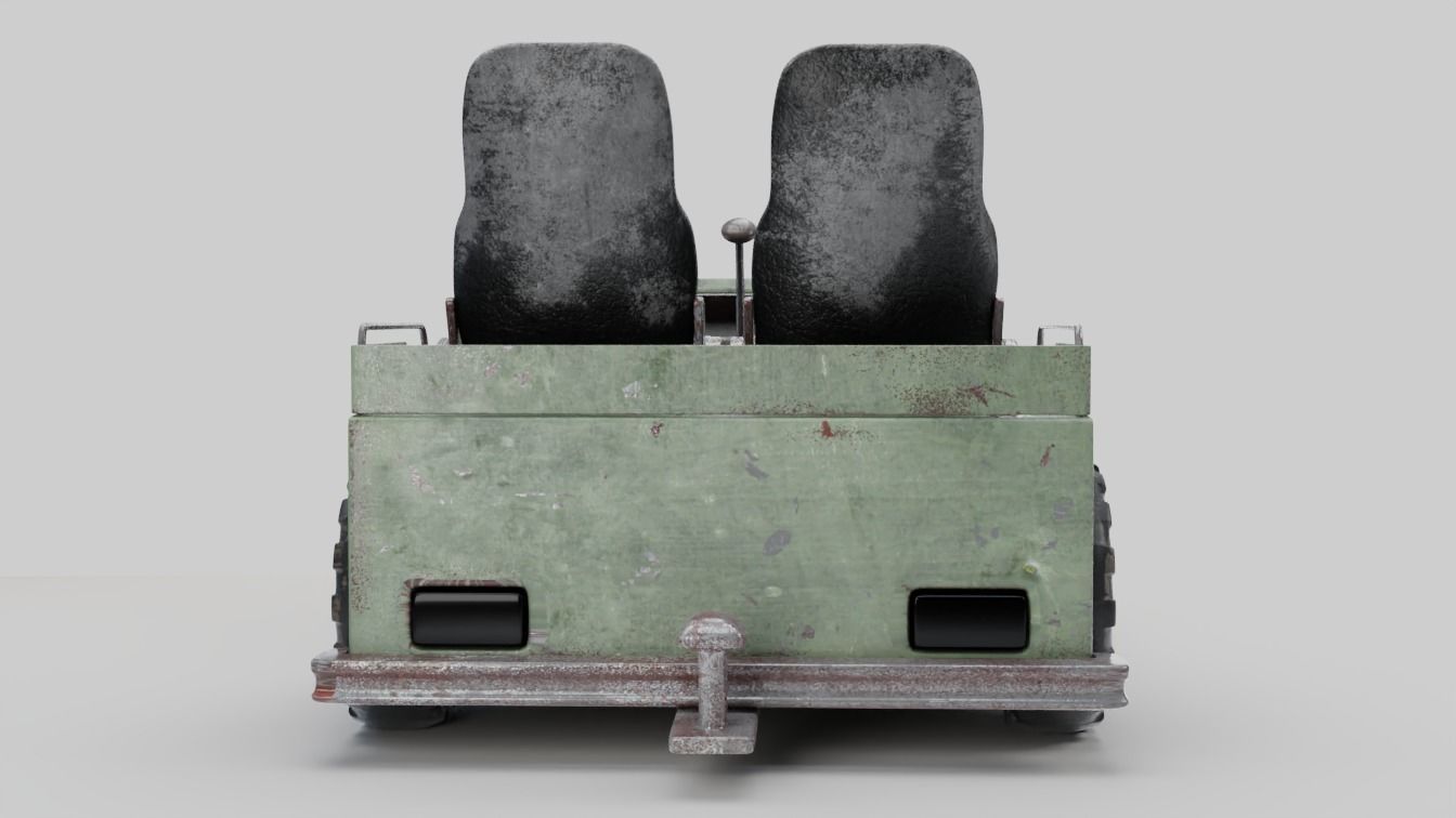 Roofless sparsely-rusty tug Low-poly 3D model_8