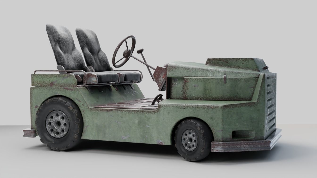 Roofless sparsely-rusty tug Low-poly 3D model_12