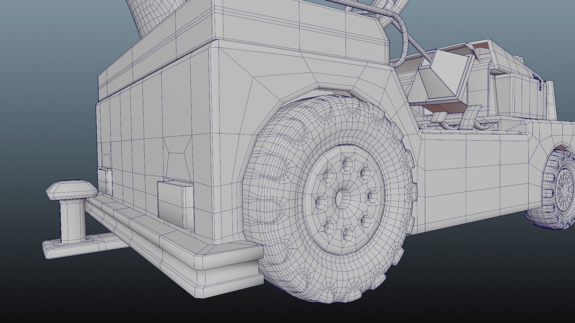 Roofless sparsely-rusty tug Low-poly 3D model_21