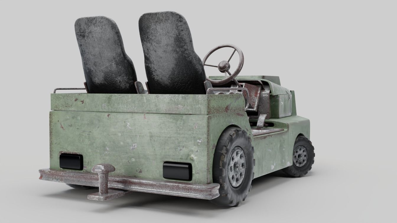 Roofless sparsely-rusty tug Low-poly 3D model_9
