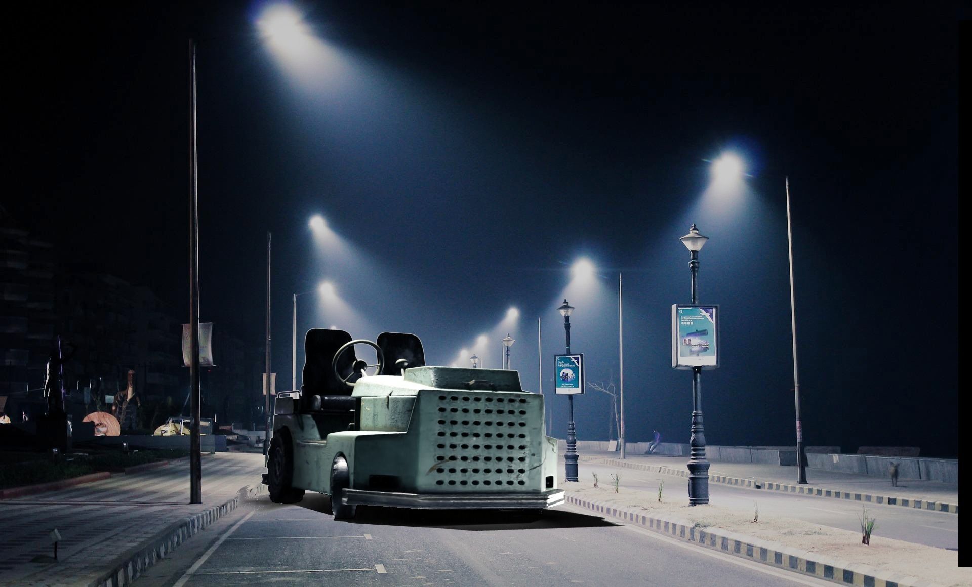 Roofless sparsely-rusty tug Low-poly 3D model_14