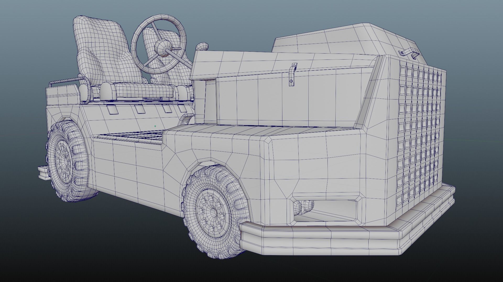 Roofless sparsely-rusty tug Low-poly 3D model_18