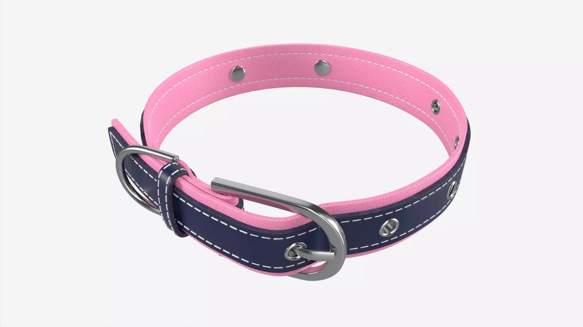 Dog Collar Leather 3D model_0