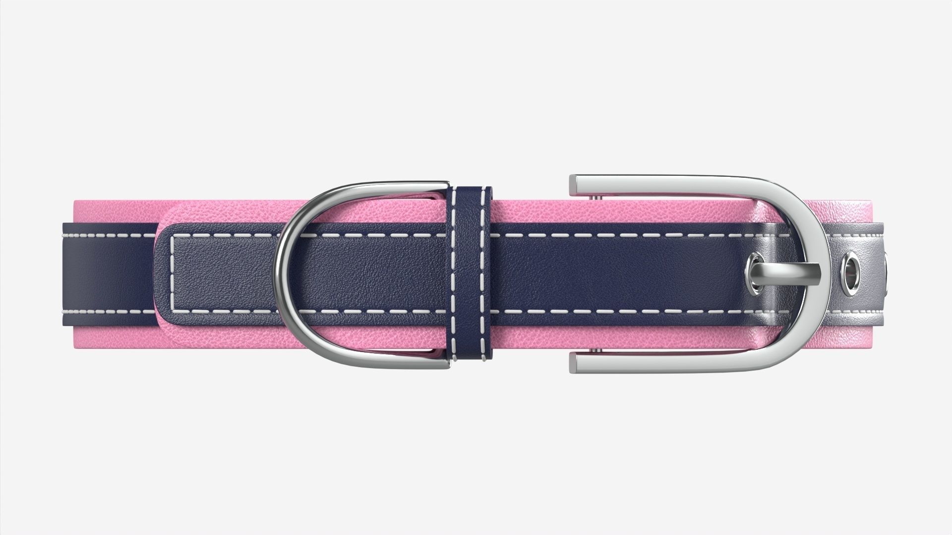 Dog Collar Leather 3D model_5