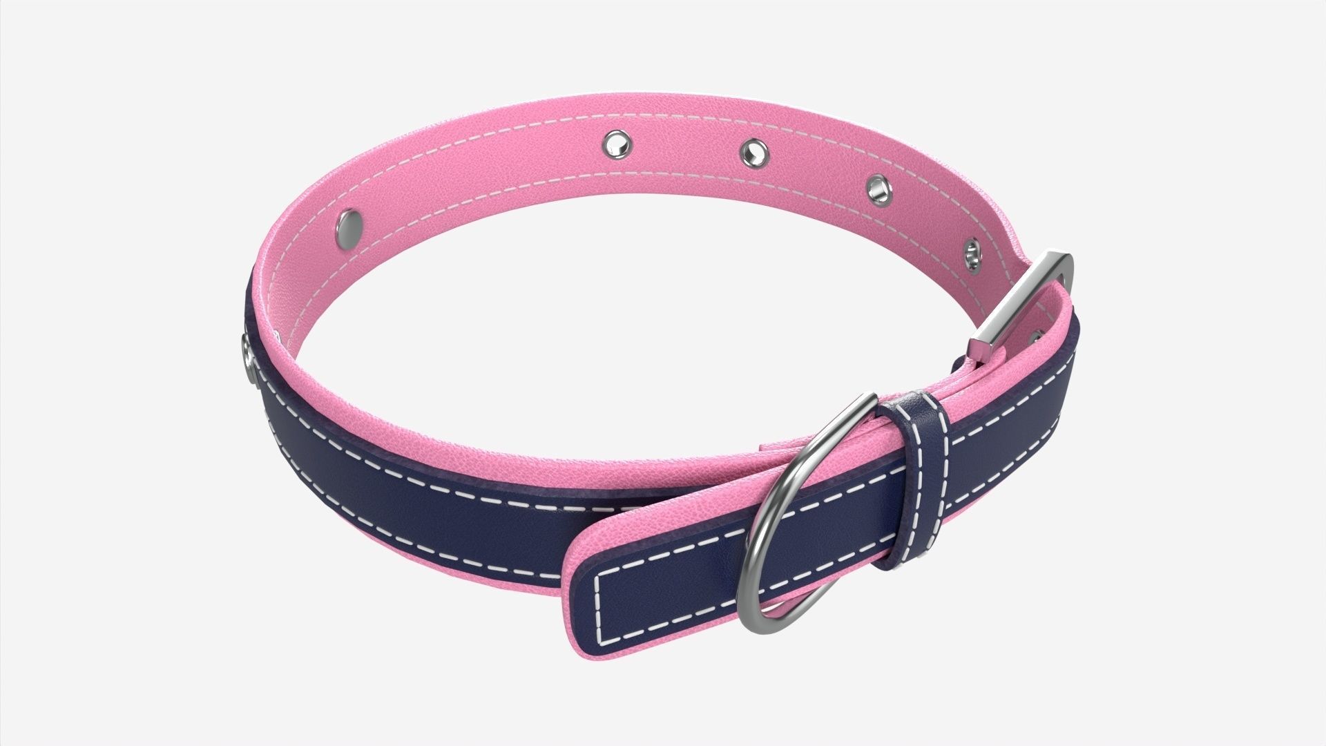 Dog Collar Leather 3D model_1