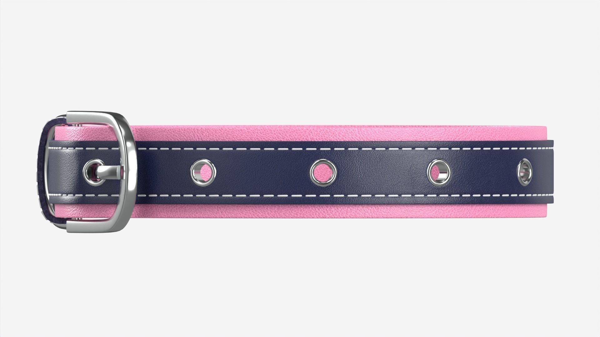 Dog Collar Leather 3D model_4