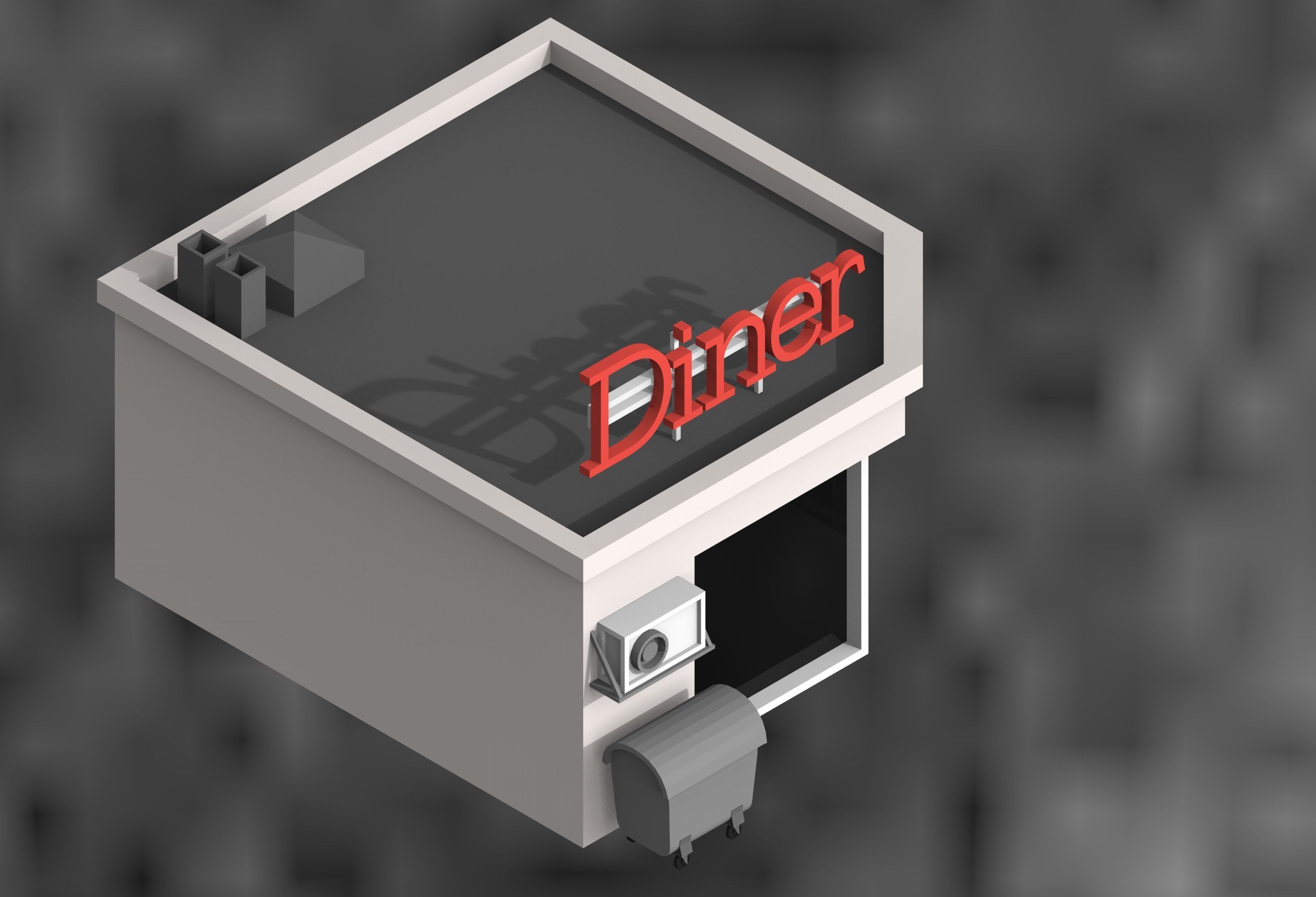 low poly city buildings Low-poly 3D model_11