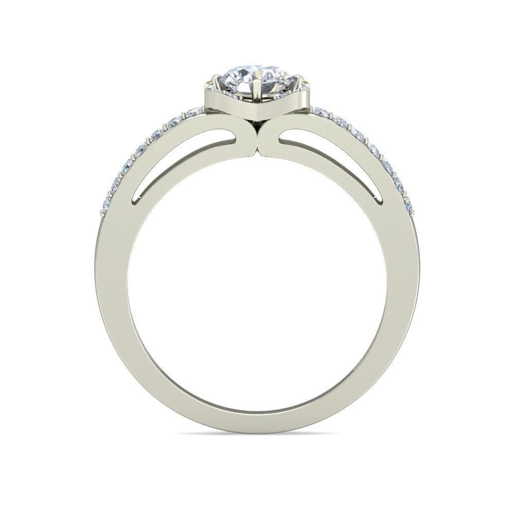 Solitaire Wedding Engagement Bridal Ring 3D print model_1