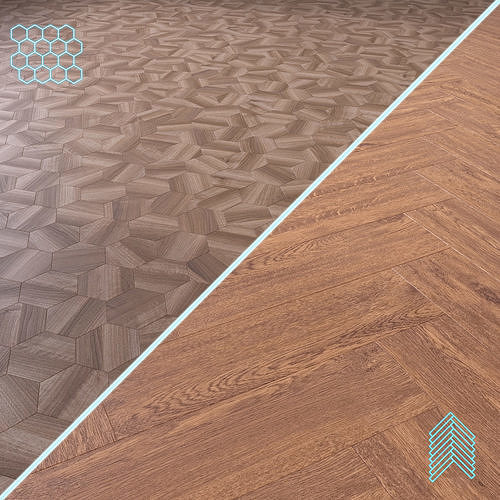 Parquet - Laminate - Wooden floor 2 in 1 Low-poly 3D model
