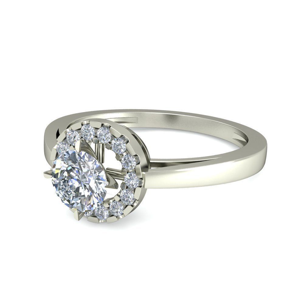 Solitaire Wedding Engagement Ring 3D print model_4