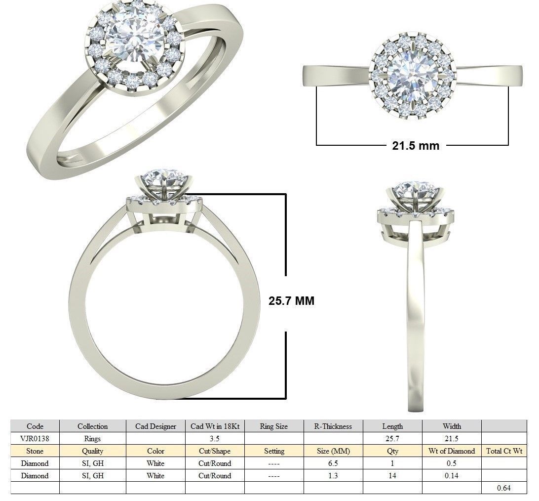 Solitaire Wedding Engagement Ring 3D print model_5