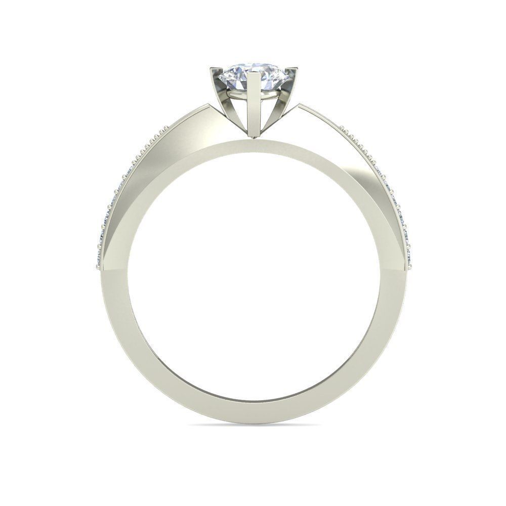 Solitaire Wedding Engagement Ring 3D print model_1