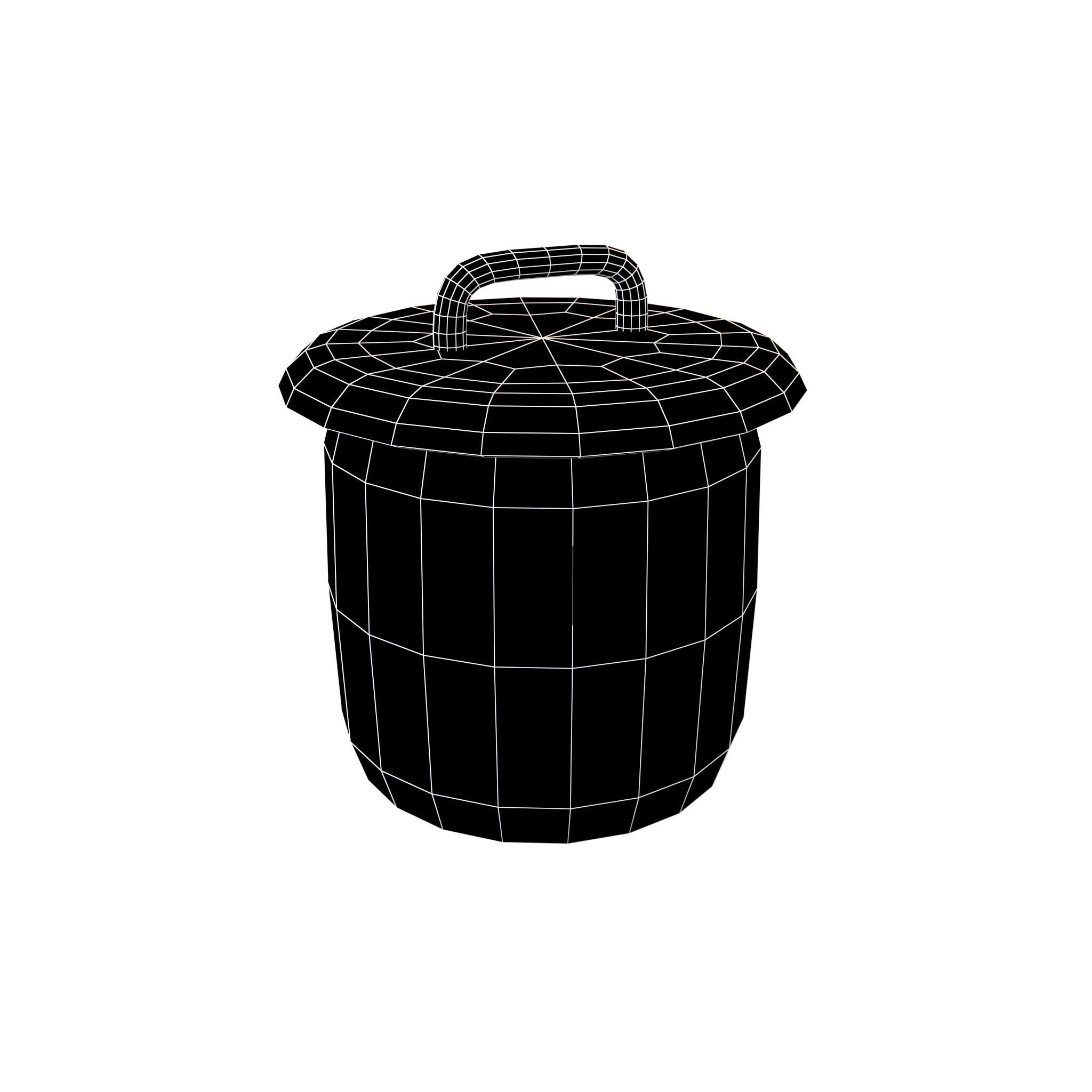 Rubbish Bin Icon V1 001 Low-poly 3D model_4