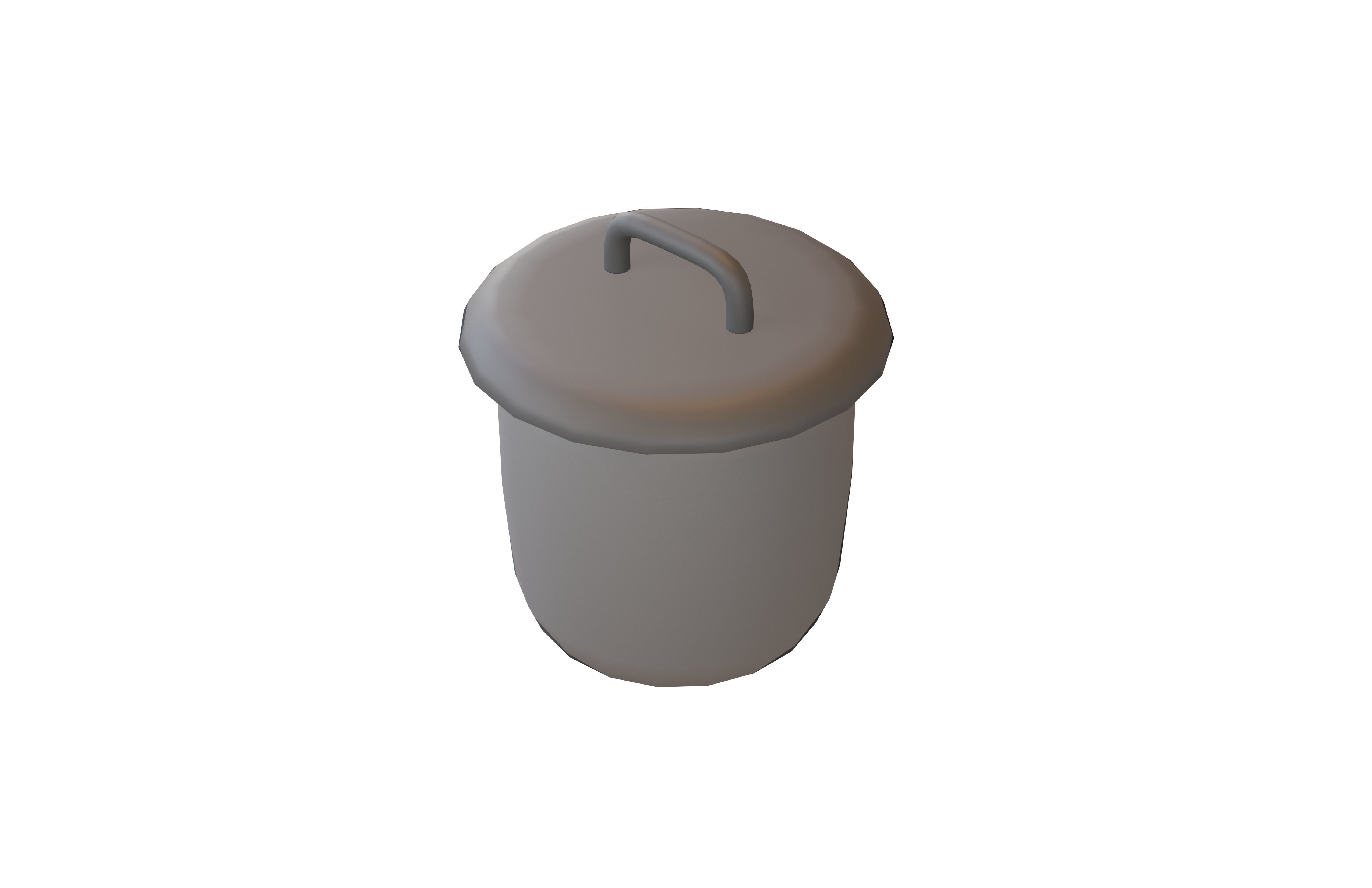 Rubbish Bin Icon V1 001 Low-poly 3D model_3
