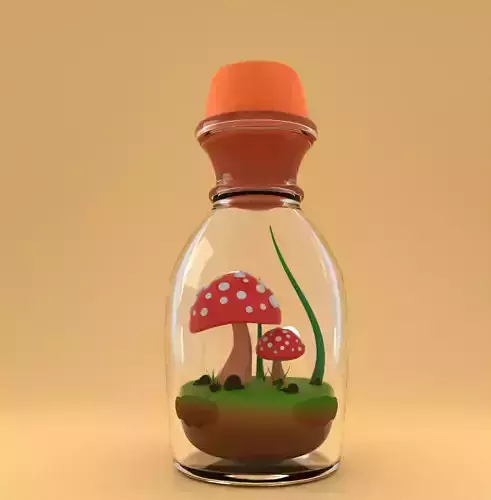 Cool cartoon bottle art free 3d